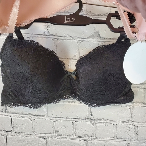 FELINA 2 pack lace contour Bras 36C NWT Pink Black - Picture 8 of 8